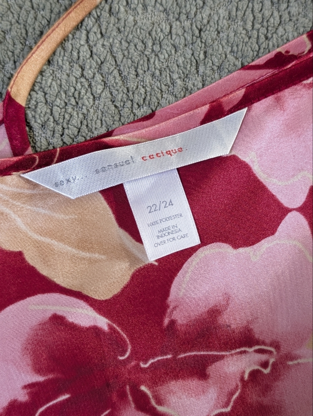 Cacique Lane Bryant Pink Satin Floral Slip Nightgown – Size 22/24 (Plus Size) - Picture 10 of 10